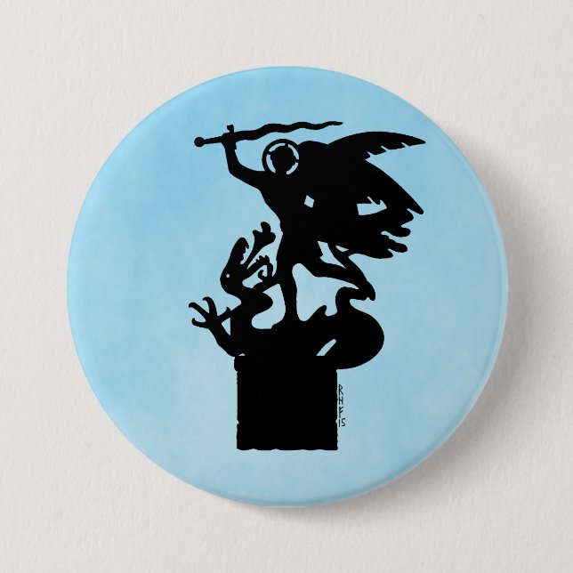 Saint Michael and Dragon 7.5 Cm Round Badge (Front)