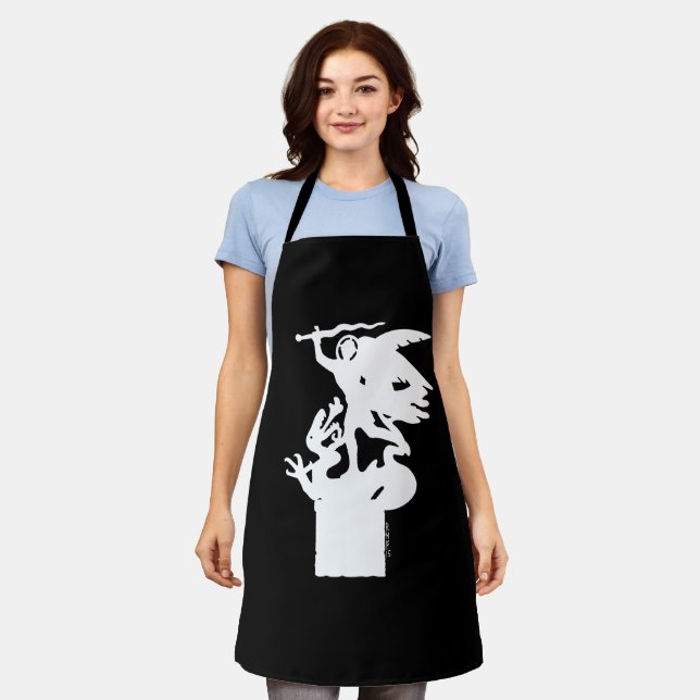 Saint Michael and Dragon (in White) Apron (Worn)
