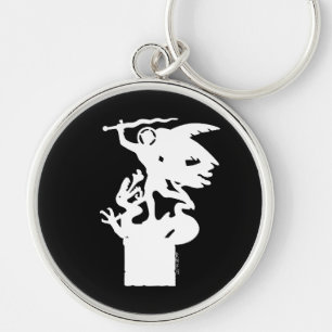 Saint Michael and Dragon (in White) Key Ring