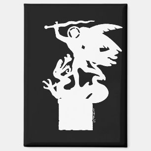 Saint Michael and Dragon (in White) Magnet
