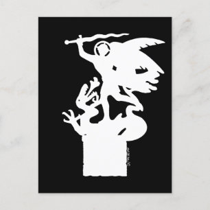Saint Michael and Dragon (in White) Postcard