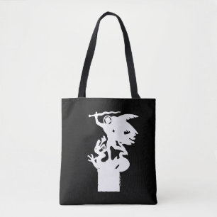 Saint Michael and Dragon (in White) Tote Bag