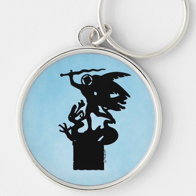 Saint Michael and Dragon Key Ring (Front)