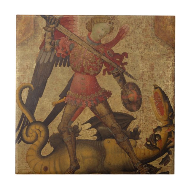 Saint Michael and the Dragon Ceramic Tile (Front)