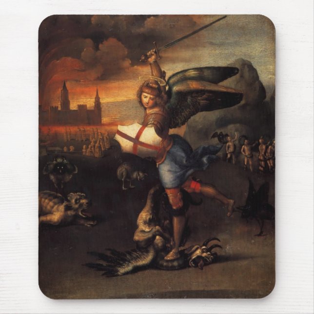 Saint Michael And The Dragon Mouse Pad (Front)