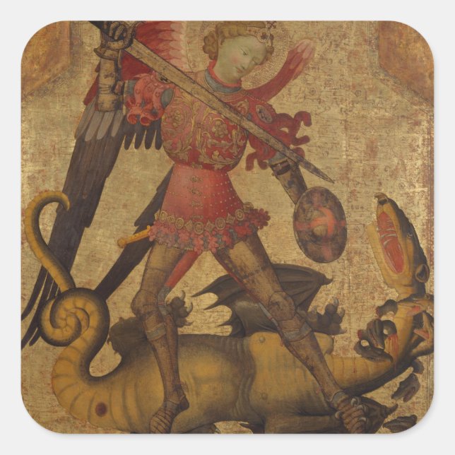 Saint Michael and the Dragon Square Sticker (Front)
