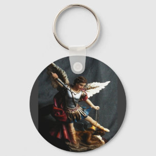 Saint Michael Angel keychain