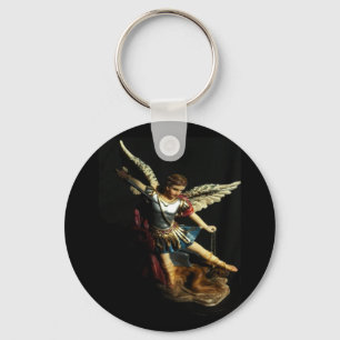 Saint Michael Angel keychain
