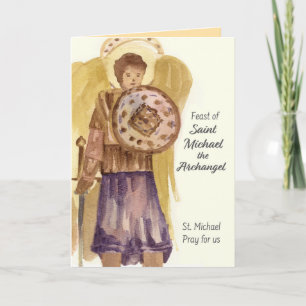 Saint Michael Archangel Catholic Feast Day Card