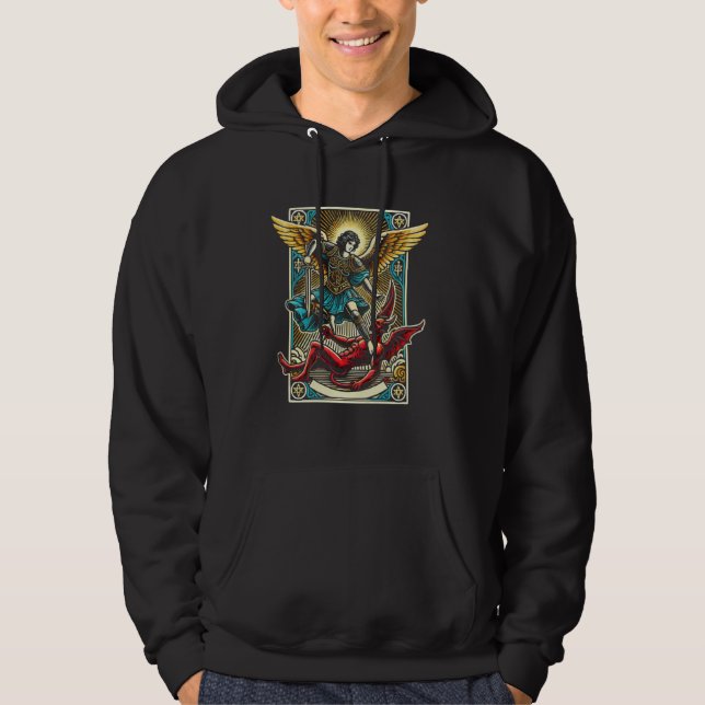 Saint Michael Archangel Prayer Catholic Hoodie (Front)
