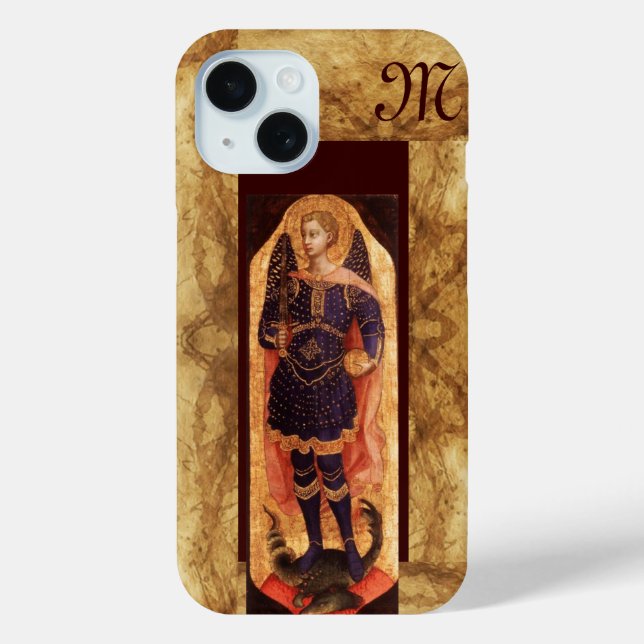 SAINT MICHAEL ARCHANGEL WITH DRAGON monogram Case-Mate iPhone Case (Back)