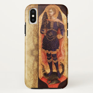SAINT MICHAEL ARCHANGEL WITH DRAGON OLD PARCHMENT iPhone XS CASE