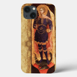SAINT MICHAEL ARCHANGEL WITH DRAGON OLD PARCHMENT iPhone 13 CASE