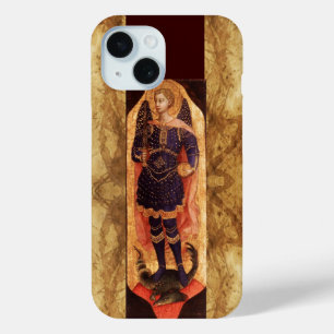 SAINT MICHAEL ARCHANGEL WITH DRAGON OLD PARCHMENT iPhone 15 CASE