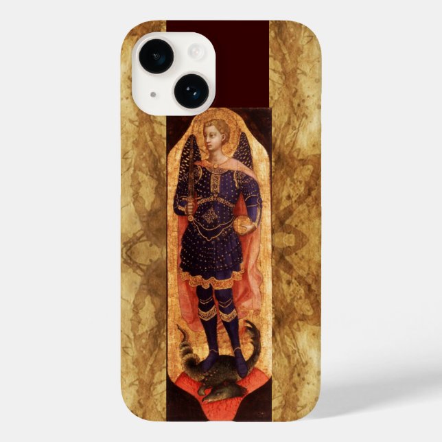 SAINT MICHAEL ARCHANGEL WITH DRAGON OLD PARCHMENT Case-Mate iPhone CASE (Back)