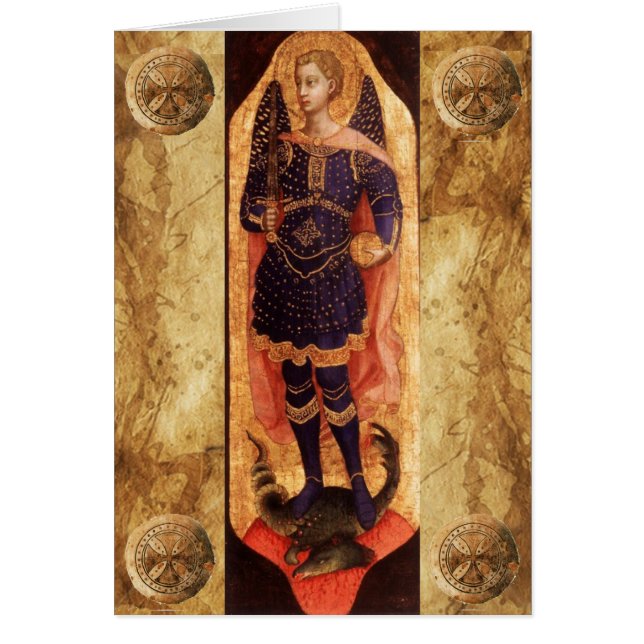 SAINT MICHAEL ARCHANGEL WITH DRAGON Prayer (Front)