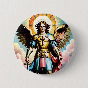 Saint Michael Badge Button