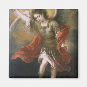 Saint Michael banishes the devil to the abyss Magnet