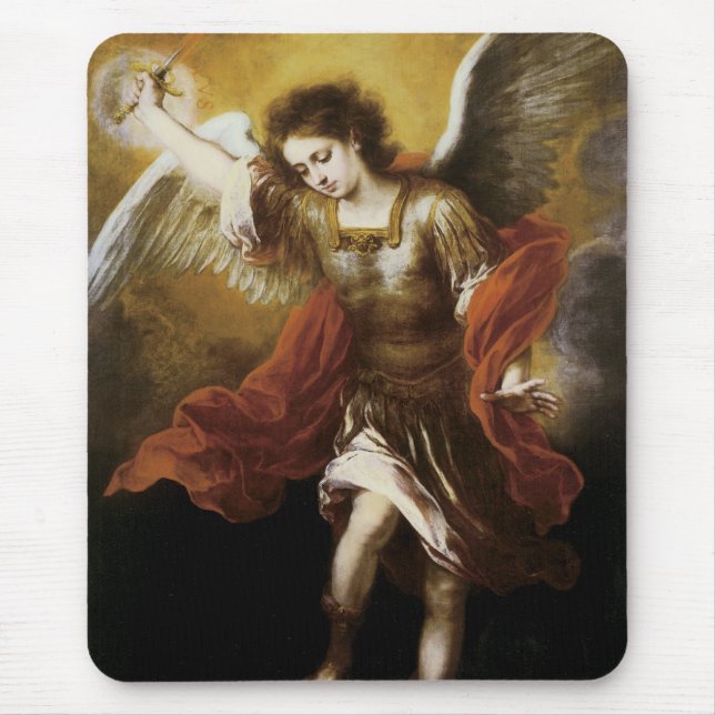 Saint Michael by Murillo Mouse Pad (Front)