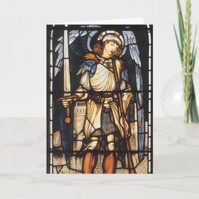 Saint Michael by Sir Edward Coley Burne-Jones Card (Front)