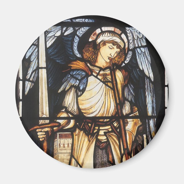 Saint Michael by Sir Edward Coley Burne-Jones Magnet (Front)