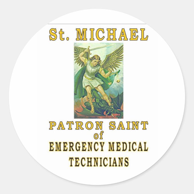 SAINT MICHAEL CLASSIC ROUND STICKER (Front)
