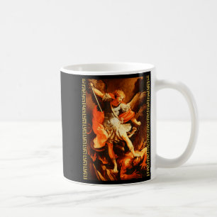 Saint Michael Defeating Satan Archangel Warrior  Coffee Mug