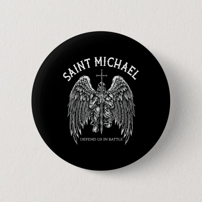 Saint Michael Defend Us In Battle  6 Cm Round Badge (Front)