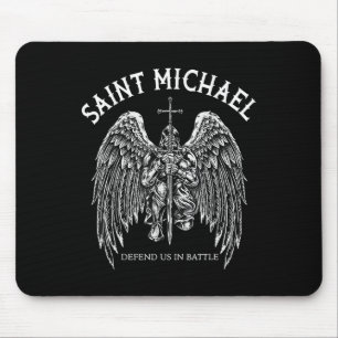 Saint Michael Defend Us In Battle Mouse Pad