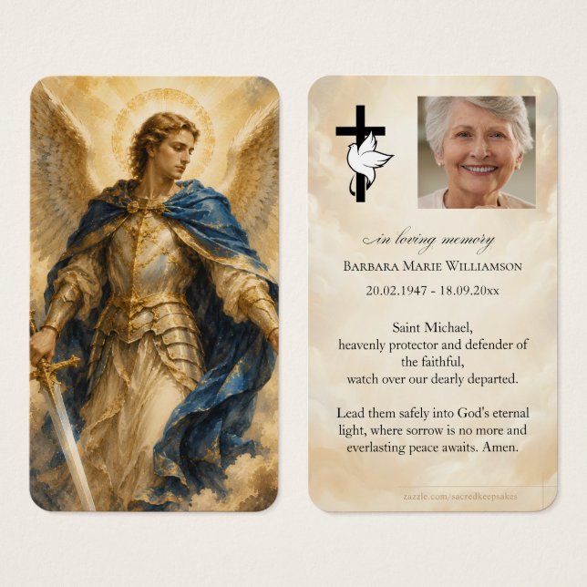 Saint Michael Funeral Prayer Card (Front & Back)