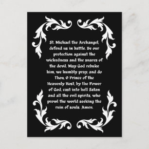 Saint Michael Prayer Catholic Adult Colouring  Postcard
