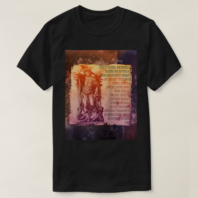 Saint Michael Prayer Catholic Saint Archangel Vint T-Shirt (Design Front)
