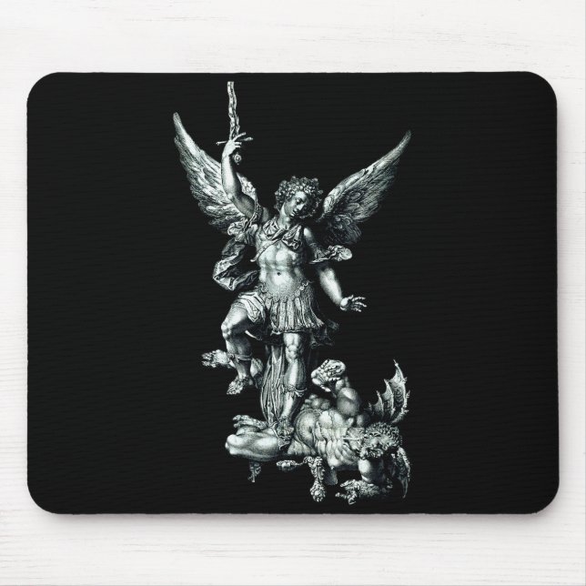 Saint Michael The Archangel Defeating Satan Christ Mouse Pad (Front)
