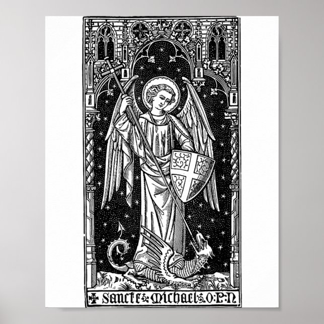 Saint Michael The Archangel Defeating Satan Christ Poster (Front)