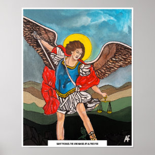 Saint Michael the Archangel Painting by Alfred Fox Poster
