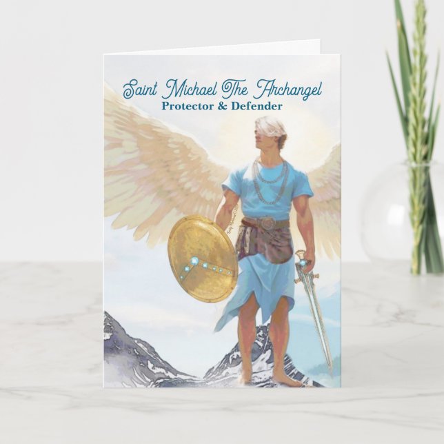 Saint Michael the Archangel Protection Greeting Card (Front)