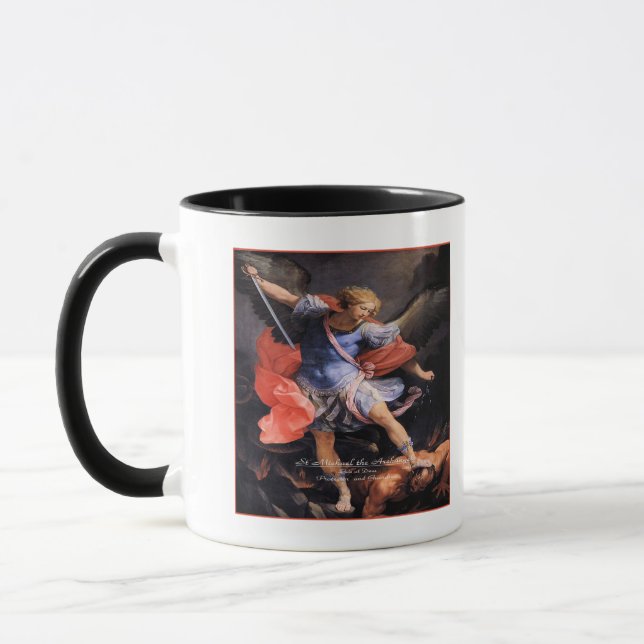 Saint Michael The Archangel Quis ut Deus Mug (Left)