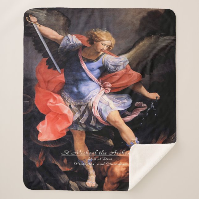 Saint Michael the Archangel Sherpa Blanket (Front)