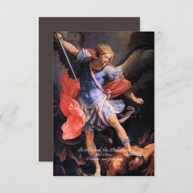 Saint Michael the Archangel with Prayer Enclosure Card (Front/Back)