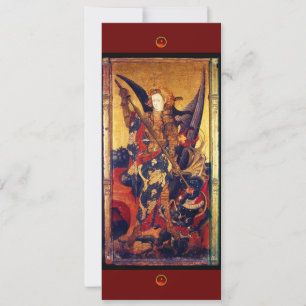 Saint Michael Vanguishing the Devil, red ruby Invitation