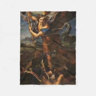 Saint Michael Vanquishing Satan Fleece Blanket