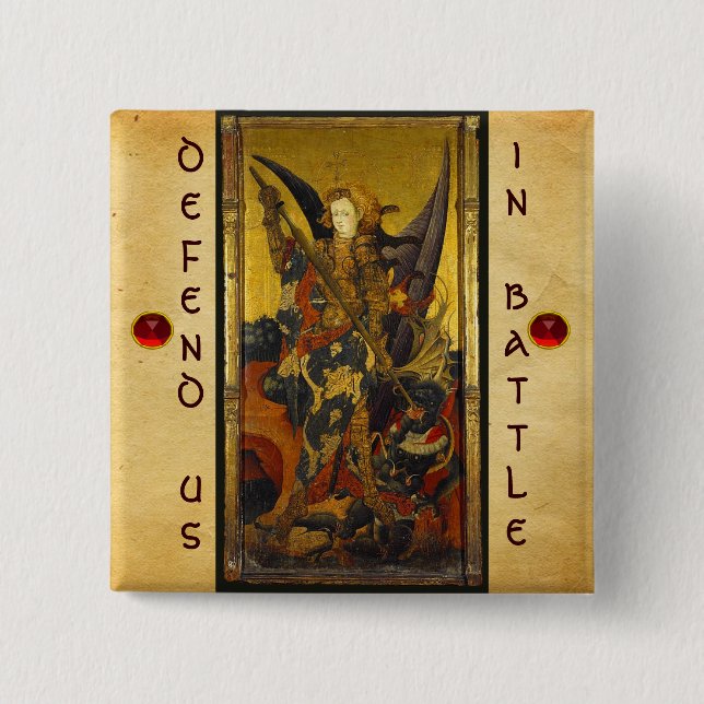 Saint Michael Vanquishing the Devil 15 Cm Square Badge (Front)