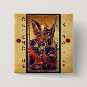 Saint Michael Vanquishing the Devil 15 Cm Square Badge