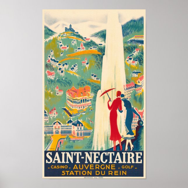 Saint-Nectaire France Vintage Poster (Front)
