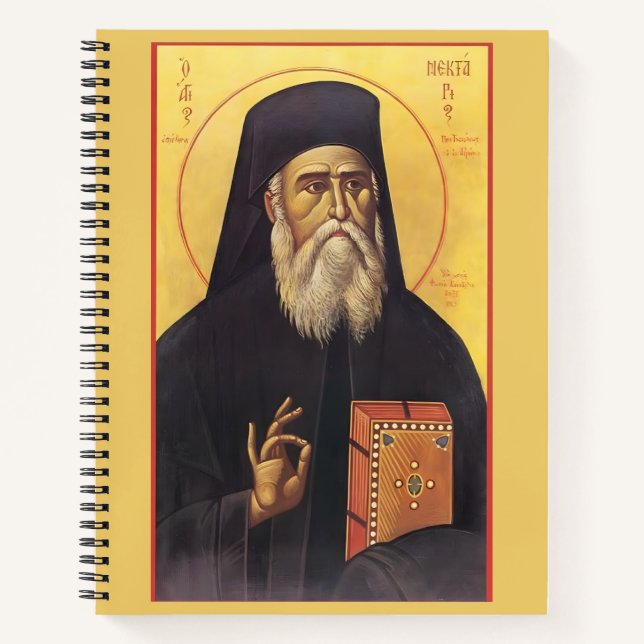 Saint Nectarios of Aegina Orthodox Icon Notebook (Front)