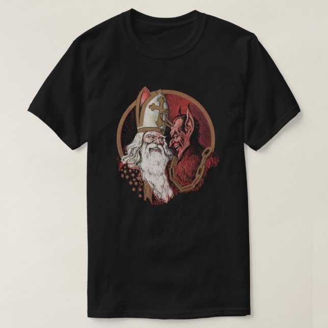 Saint Nicholas and Krampus T-Shirt (Design Front)