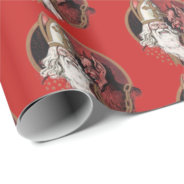 Saint Nicholas and Krampus Wrapping Paper (Roll Corner)