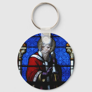 Saint Nicholas Blessings Stained Glass Key Ring
