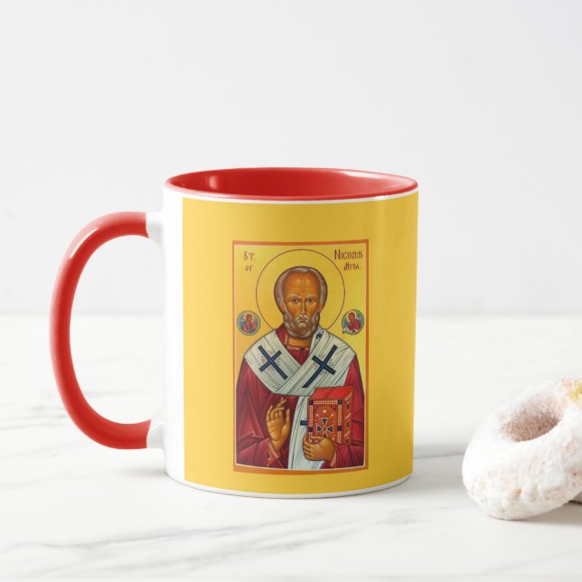 SAINT NICHOLAS* Christmas Mug (With Donut)