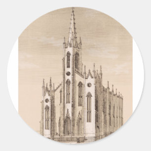 Saint Nicholas Church in New York City Classic Round Sticker